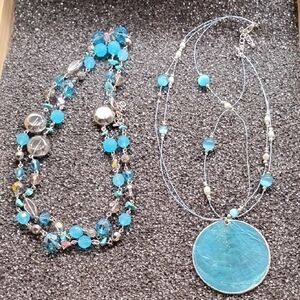 Blue Beaded‎ Necklace Set